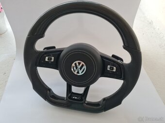 VOLANT VOLKSWAGEN R RLINE GTI - KOZA / KARBÓN CHROMOVE LOGO - 5