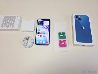 APPLE IPHONE 13 128GB BLUE TOP STAV BATERKA 100% TOP STAV - 5