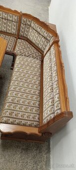 Rustikální jídelní kout, rohová lavice, stůl, křesla, židle - 5
