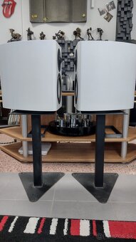 Biele reproduktory + stojany a reprokábel - 5