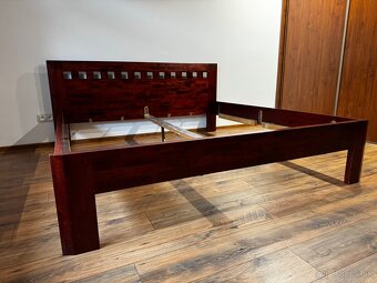 Masivna ceresnova manzelska postel - 5