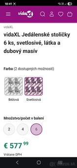 Predam 6ks tapacirovanych dubovych stoliciek - 5