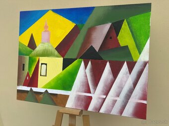 Vlkolínec olej na plátne v živých farbách - 5