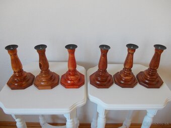 Drevený svietnik - hnedý - morený - 5