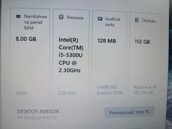 Hp elitebook 840 g2 + Intel core i5 + 8gb ram + Windows 10 - 5