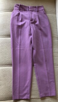 Fialové nohavice s vysokým pásom Zara, S/36, 9.70 E - 5