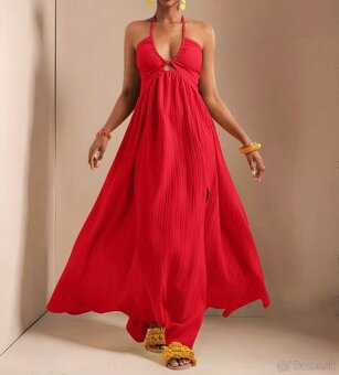 Červené letné šaty - 5