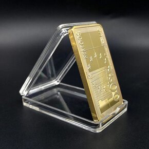 Pozlátená zlatá zberateľská tehlička - 500 € - 5