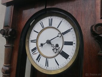 Predám starožitné  2- závažové nástenné hodiny - 5