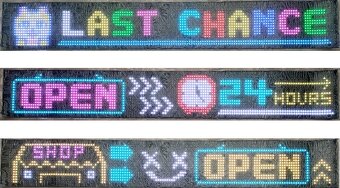 Farebná svetelná LED reklama pútač ohýbateľný pás 90x19cm - 5