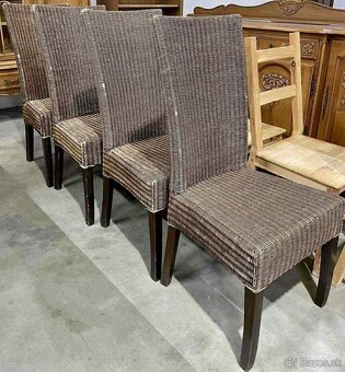 Ratanové stoličky , 4 ks, ratan, drevo, v 105 cm - 5