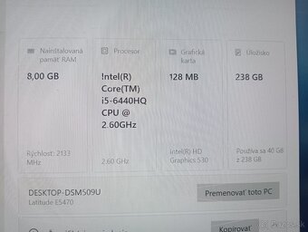 rozpredám na diely notebook Dell latitude e5470 - 5
