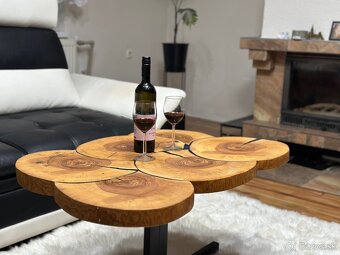 Dizajnový konferenčný stôl – masívny dub & epoxid - 5