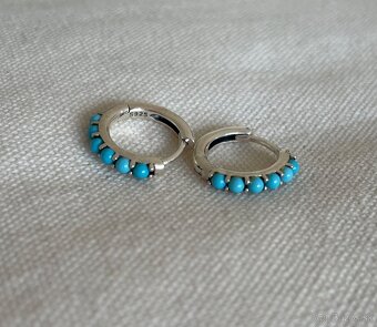 Strieborné náušnice s tyrkysom - 5