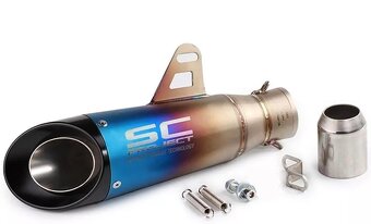 Nový  športový  ladený  Nerezový  univerzálny    moto výfuk - 5
