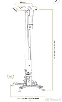 Stropný Držiak Projektora AlzaErgo Projector Mount C05W - 5