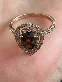 Zlatý prsteň s Quartzom a diamantami - 5