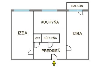 2-izb. byt, tehla, 55 m2, balkón (2.p), Košice Gerlachovská - 5