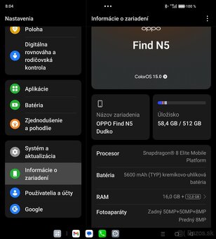 Oppo Find N5 512Gb , 16Gb ram Globálna verzia (Slovensky) - 5