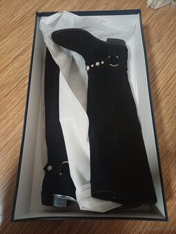 Čierne čizmy z brusenej kože - 5