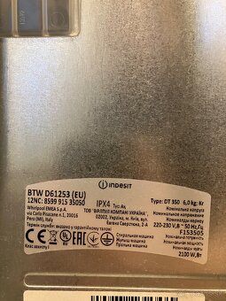 Predam zhora plnenu pracku INDESIT - 5