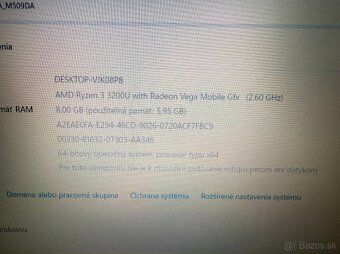 Notebook ASUS M509DA Ryzen 3 / 8GB RAM / 256GB SSD - 5