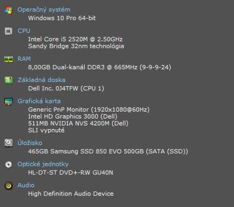 Notebook DELL E6520 - SSD EVO /8GB RAM/ FULL HD - 5