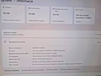 ASUS Zenbook 14 OLED s i9 procesorom 13 generacie 16gb ram a - 5