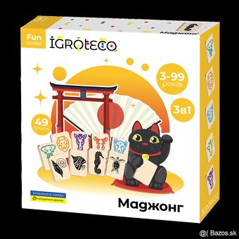 Drevená stolová hra Mahjong 3v1, nová, nerozbalená - 5