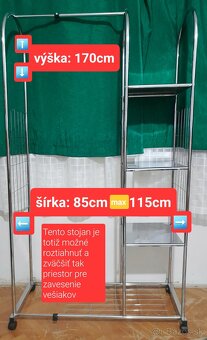 Stojan na šaty s poličkami - 5
