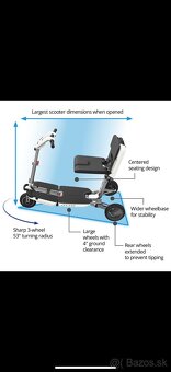 Predám skladaciu kolobežku ATTO SPORT Mobility Scooter - 5