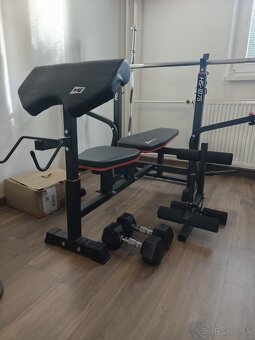 Tréningová lavica + 70kg závaží + 2x 7kg jednoručky - 5