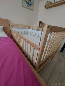 Predám detskú posieľku 140 x 70 cm s matracom, bočným mantin - 5