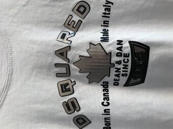 DSQUARED white pánske tricko XL made in italy - 5