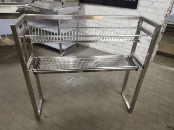 Nerezová nástenná polica dvojposchodová - 5