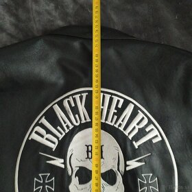 Motorkárska kožená vesta Black heart w-tech - 5