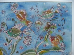 "Akvárium" - batika na plátne - 5