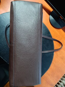 Tmavohnedá koženná kabelka - 5