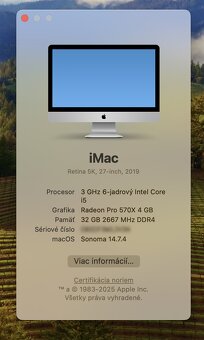 iMac 27” 2019 5K, 32 GB RAM, 2TB NVMe Flash SSD, klávesnica, - 5