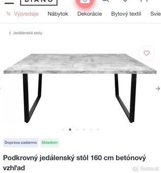 Jedálenský stôl betónový vzhľad - 5