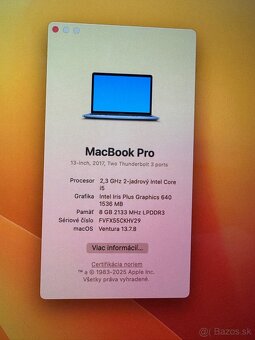 Apple Macbook Pro 13" 2017,i5,8GB,128GB - nova Bateria - 5