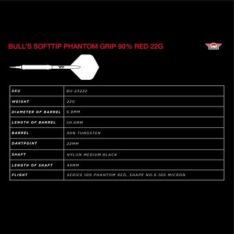 Bull's - Phantom Grip - 90 % Volfrám - 22 g - 5