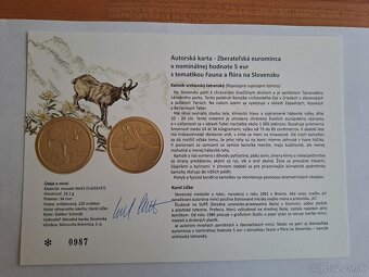 Autorske karty k 5 eurovym minciam fauna a flora - 5
