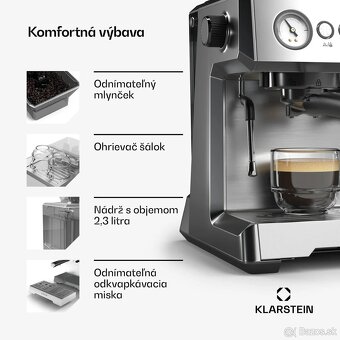 ✅️Predám úplne nový pákový kávovar Klarstein s mlynčekom - 5