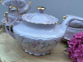 Ružový karlovarský  porcelán H&C Chodov - 5