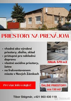 Prenájom výrobných/skladových priestorov NZ - 5