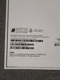 Predám/ Vymením Iphone 15 Pro Max 256GB Black Titanium - 5
