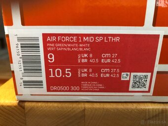 Nike Air Force 1 Mid Off-White Pine Green 42,5 nove - 5
