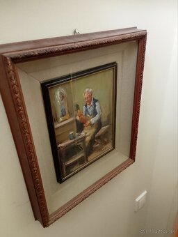 Starý obraz ,olejomalba - 5