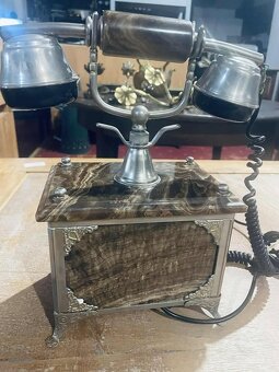 retro telefon, kamen, onyx - 5